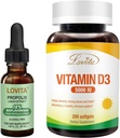 Lovita bišu propoliss Šķidrais ekstrakts & D3 vitamīns Softgel Nutrient papildinājums Bandle