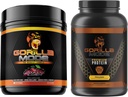 Gorilla Mind Pre Workout (Cherry) + Premium Sūkalu proteīns (Chocolate) - Visaptverošs Stack degvielas maksimālo treniņa rezultātus