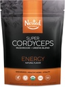 Super Zaļie Dienas Zaļie Superfood Powder - Sertificēts USDA Organiskais Zaļais Pulveris w/20+ Veseli pārtikas produkti, Spirulīna Pulveris, Kviešu un miežu zāle - Probiotikas, Fiber & Fermenti - Cordyceps, 30 Kalpo