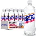 Propel Imūnsupport Electrolyte Enhanced Water Sports Drink, Orange Aveņu uzliesmojošs ūdens, 100% DV Vitamīns C + cinks, Zero Calorie & Zero Suga Hidrācija ar elektrolītiem un vitamīniem, 24 fl oz Ūdens pudeles (12 Pack)