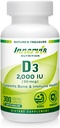 Augstas aktivitātes vitamīns D3 2000 SV – Boost Imūnās, atbalsta kaulu un zobus, viegli norīt 300 Veg kapsulas