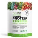 Plantvital Neuzliesmojošs Organic Vegan Protein Pulveris - 15 Superfoods, Veggies un probiotikas - Organic Plant-Based Protein Pulveris - Visi BCAA, bez lipekļa - 16oz -1 Pouch