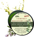 SSF Organics Comfrey Recovery Salve. Organiskās augu balzams kauliem, muskuļi, locītavas, celiņi, āda, pietūkums un tetovējums aprūpe. Rokdarbs, lēns. Ķīmiskās filtrācijas nav. 2 unces