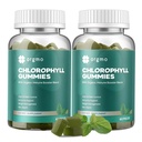 Hlorofila gumijas ķermeņa odorantam 2 Iepakojums, bezcukura vitamīni D Gummy 1000IU, ACV Spirulina Chlorella Herbal Papildinājums sievietēm Imūnais atbalsts Vegan Ne-GMO
