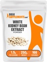 BulkSupplements.com Balto nieru pupu ekstrakts Pulveris - Balto nieru pupu pulveris - augu papildinājums - bez lipekļa, 1.5g per Serving, 250g (8.8 oz) (1. iepakojuma)