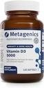 Metagēni D3 5000 vitamīns - Imūnsupportam, kaulu veselībai un sirds veselībai* - D vitamīns ar augstu potenci - bez GMO - bez lipekļa