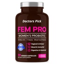 Fem Pro Pro Probiotikas sievietēm. 17 Klīniski efektīvi celmi maksts, gremošanas un imūnās atbalsta, urīna trakts veselība, pH līdzsvars un Mood. Organiskās prebiotikas, 30 Veggie kapsulas