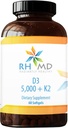 RHMD D3 5 000 + K2 Diētiskās piedevas (60 softgeli)