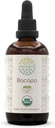 HerbEra Bacopa B120 USDA Organiskā tinktūra -- bezalkohola ekstrakts, augstas skābes augu pilieni, relaksācija, pozitīva kognitīvā ietekme -- Certified Organic Bacopa (Bacopa Monnieri) Kaltēts augs 4 OZ