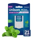 Unisom Simple Slombers Atgriešanās uz miega šķīdināšanas sloksnes 21-Count, Melatonin 3mg, Cool Mint
