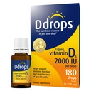 Ddrops Pieaugušiem 2000IU 180 pilieni - Šķidrais vitamīns D3 Papildinājums, kas atbalsta spēcīgus kaulus un imūnsistēmu