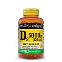 D3 vitamīns 125 μg (5000 SV), atbalsta kaulu, muskuļu un imūno veselību no zivju aknu eļļas 50 softgeliem, iepakojumā 3