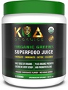 Zaļie Superfood sulas pulveris - USDA Organic Super Greens Pulveris ar Spirulīna, Hlorella, Matcha, Kviešu Grass, Gremošanas enzīmi un probiotikas - Šokolādes Flavor -30 Serve