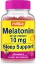 WellJā Melatonin 10mg Gumijas - 2 mēnešu piegādes - Dabīgs avots Flavor, bez zālēm Gummy Papildinājums - Gluten un Želatīns bez Veģetārietis - 60 Gumijas