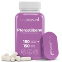 Pterostilbene papildinājums 150mg, Paaugstināts šūnu enerģija, 180 Vegan kapsulas, 3 Mēnešu Apgāds, Tīrs Organisks Pterostilbene ekstrakts, Ražots ASV, NeĢMO, Tīrs Etiķete, Viegli Norijiet Antioksidantu Atbalsts