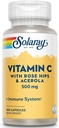 Solaray C w/Rose HIPS & Acerola, kapsulas (Btl-Plastic) 500 mg  - 100 Grāfs 2 iepakojumi