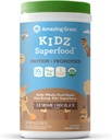 Amazing Grass Kidz Superfood: Vegan Olbaltumvielas un probiotikas bērniem ar bišu saknes pulveri un 1/2 Cup lapu zaļumiem, Extreme Šokolāde, 15 Kalpo