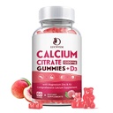 Kalcija citrāts 1200mg ar vitamīnu D3 Gumijas, kalcija gumijas ar vitamīnu D3 sievietēm un vīriešiem, Cal magnija cinka kaulu muskuļu Veselīgs - dabas balts persiku Flavor- 30 dienu piegādes