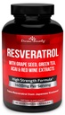 Resveratrol papildinājums - 1400mg Extra Strength Formula ar vīnogu sēklu ekstraktu, zaļās tējas ekstraktu, sarkanā vīna ekstraktu - 60 Veggie kapsulas