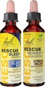 RESCUE Stress Relief & Sleep Support Bandle, Non-Alcohol Formulas, Baha Rededy Dropper 20ml 2-Pack Sleep Dropper 20ml, Homeopātiskās ziedu esences