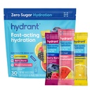 Hidroloģiskais - hidrācijas pulveris Variety Pack, 30 Individuāls Bezcukura Instant Elektrolītu Rehidrācijas Paketes - Nulle Cukurs Dzērienu Mix ikdienas lietošanai, Travel & Workouts