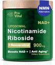 NAD Papildinājums, NAD Liposomālais nikotīnamīds Riboside 900mg - NMNH Papildinājums Alternatīvais - Papildus spēks Liposomālais NAD+ Papildinājumi ar Resveratrol antinovecošanās, enerģija, Focus - 80 kapsulas