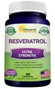 100% dabas resveratrol - 1000mg uz vienu apkalpo Max stipruma (180 kapsulas) Antioksidants Papildinājums, Trans-Resveratrol Tabletes sirds veselībai un Pure, Polifenoli