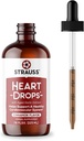Strauss Naturals Sirds pilieni – Dabīgs mistlējums un novecojis Ķiploku ekstrakts Sirds veselības papildinājums – Palīdz uzturēt veselīgu sirds un asinsvadu sistēmu – Vegan & Non-GMO – Kanēļkoka aromatizēts – 225 ml pudele