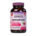 Bluebonnet EarthSweet Methylfolate 800 mcg Celulāri Active Coenzyme 5-MTHF L Metilfolāta Papildinājums - Pirmsdzemdību un enerģijas atbalsts* - Ne-GMO, Vegan, Gluten-Free - Aveņu - 90 košļājamās tabletes