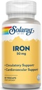 Solaray Iron 50 mg - ; Veselīga cirkulācija, sirds un asinsvadu funkcija un sarkano asins šūnu veselības atbalsts - 60 VegCaps