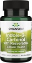 Swanson Indole-3-Carbinol ar Resveratrol - I3C papildinājums veicinot šūnu aizsardzību - Dabas papildinājums, lai palīdzētu uzturēt veselīgu hormonu līdzsvaru - (60 kapsulas, 200mg katrs)