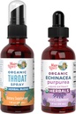 MaryRuth Organics Throat Spray (Neuzliesmojošs) & Echinacea Purpurea Drops - USDA Organisks, tīrs marķējums Project Verified® - Vitamīni Throat Relief, Imunitāte un vispārējā veselība - Vegāns, ne-ĢMO