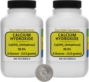 Kalcija hidroksīds [Ca(OH)2] 99,9% AKS pakāpes pulveris 8 Oz divās starpsienu pudelēs