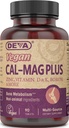 DEVA Vegan kalcija magnija papildinājums, Plus cinks, C, D & K vitamīns, Borons, 90 tabletes