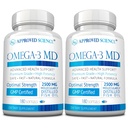 Omega-3MD - zivju eļļas EPA & DHA - uzlabot kognitīvo veselību - 2 pudeles - 6 mēnešu piegādes