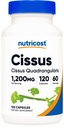 Nutricost Cissus Quadrangularis (1200 mg) 120 kapsulas - 60 kalpojumi, bez lipekļa, ne-ĢMO un veģetārietis Draudzīgi
