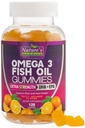 Omega 3 Zivju eļļas Gumijas, Sirds Veselīgs Omega 3 Gummy Papildinājums ar augstu Absorbciju DHA & EPA, Extra Strength Locītavu un smadzeņu atbalsts, Delicious Orange Flavor Fish Oil Dabas vitamīns - 120 Gumijas