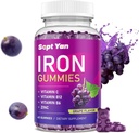 Dzelzs Gumijas sievietēm un bērniem - ar vitamīnu C, B12, B6, Cinka - Asins Builder & Enerģija - Dzelzs Papildinājums Gumijas Atbalsts asins Builder, Anēmija - 60 Vegan vīnogu Flavor