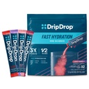 DripDrop Hydration Packets - Juicy Variety Pack - Viens Serve Elektrolītu Pulveris Dzēriens Mix - Vīnogu, Augļu Punch, Zemeņu Lemonāde, Ķiršu - Ne-GMO, Gluten, Vegan - 32 Sticks