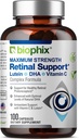 biophix Retinal Support Maximum Strength Complex Formula 100 Kapsulas - Cinka vitamīns C E Luteīns DHA Omega-3 Astaksantīns Hialuronskābe - atbalsta acu redzes veselību