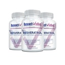 Research Verified Resveratrol - 98% Trans-Resveratrol 1000 mg, Anti-Aging atbalsts - 60 kapsulas vienā pudelē - 3 pudeles
