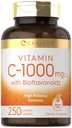 Carlyle vitamīns C 1 000mg - ar Rose Hips un Citrus Bioflavonoids - 250 Caplets - Veģetārs, nav GMO, bez lipekļa Papildinājums