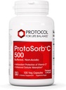 Protokols Protosorbs C 500 - Augsti absorbējošs C vitamīns - Imūnsistēmas un kaulu veselības papildterapijai* - ar alfa-liposkābi - buferēts, neacidīgs C vitamīns - 100 Veg Caps