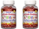 Koraļļa kalcija vitamīns D3 Kids Gummy, Dabīgs Ķiršu uzlējums, ne ĢMO, bez lipekļa, bez piena produktiem, bez sojas un želatīna - 300 mg kalcija un 800 SV D3-60 Gumijas vitamīna (1 iepakojums)