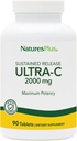 Natures Plus Ultra-C 2000 mg - 90 tabletes - C vitamīns ar Rose HIPS - Imūns un antioksidantu atbalsts - Veģetārs, bez lipekļa - 90 Servējumi