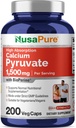 NusaPure kalcija piruvāts 1500mg 200 Veģetārās Caps (Non-GMO, Vegan) - 750mg uz vāciņiem
