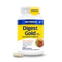 Enzīmdika Digest Gold + ATPro, maksimālais stiprums, ātra darbība, palīdz Digest lielas ēdienreizes, novērš uzpūšanos un gāzi, 240 Skaits (FFP)