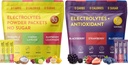 Keto Vitals Tropical & Berry Asorti 2 Iepakojums Bundle Elektrolītu pūderis Bandle: Tropical & Berry Asorti Flavors - bez cukura un nulle Calorie Elektrolītu dzērieni Mix Packets, 60 Serves