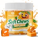 Košļājamā dzelzs papildinājums sievietēm un vīriešiem un bērniem - Orange Flavor, Dzelzs vitamīns C Soft Chew for Max Absorbcija, Dzelzs kā dzelzs fumarāts, Ideāls dzelzs deficīts, 2 mēnešu piegādes