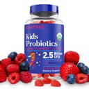 LOVEBUG bērnu probiotikas Gumies – Organic Chewable Probiotics bērniem vecumā 4+, Augsnes bāzes bērnu probiotikas Gut veselību,Constipation, Gremošanas & Imūnsupport, Vegan, 60 Chews, Strawberry